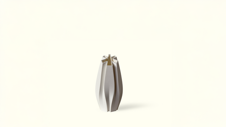 Unique Flake Series Large Vase by OBJ STUDIO, sustainable 3D-printed design, a statement piece and thoughtful gift for design lovers.