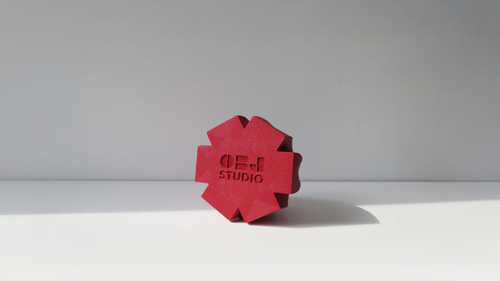 Flake Series Small Planter by OBJ STUDIO, architectural-inspired minimalist form, 3D-printed with PLA for design-forward homes.