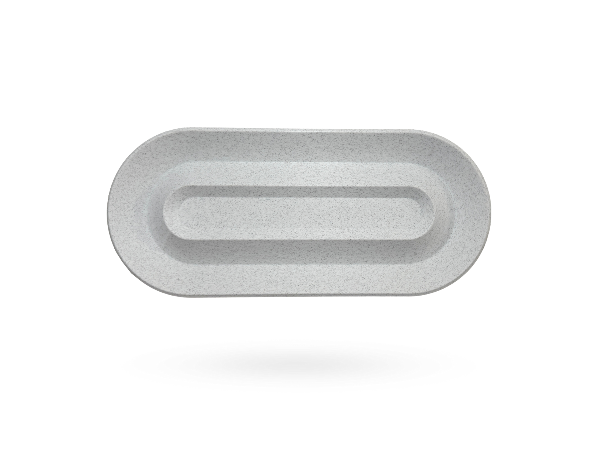 OBJ STUDIO Nook Tray in marble white finish, 3D-printed minimalist design tray for modern sustainable décor.