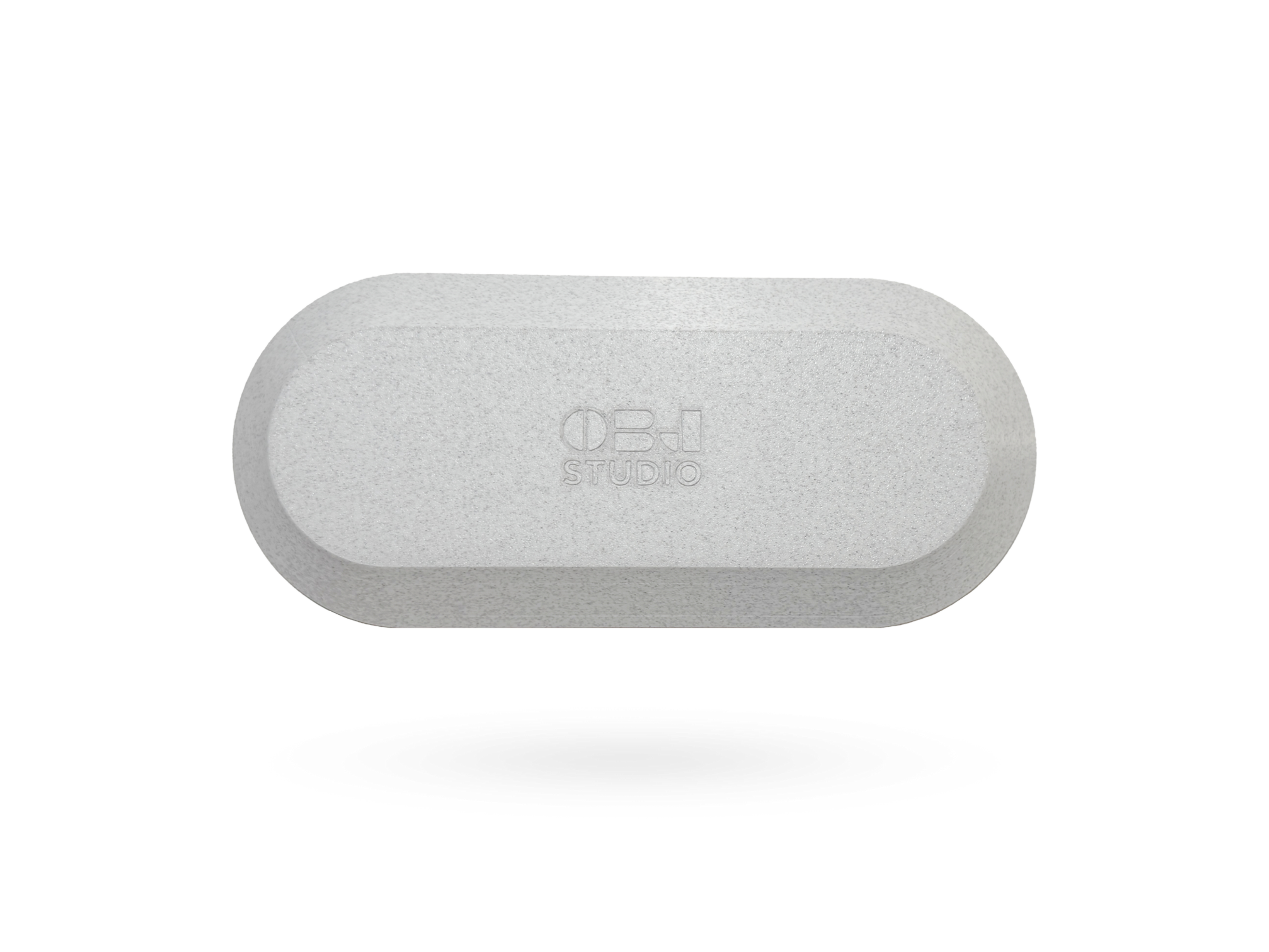 Eco-friendly Nook Tray by OBJ STUDIO, 3D-printed from plant-based PLA in marble white, sustainable modern design tray.