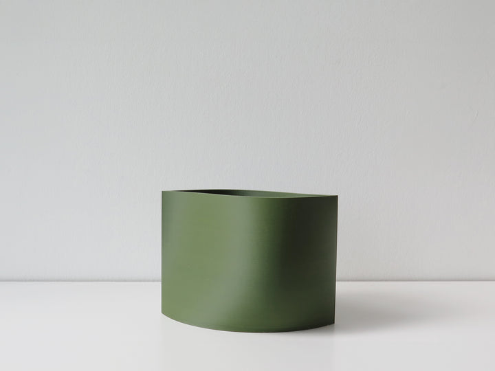 Rove Series Small Planter by OBJ STUDIO, minimalist architectural form, 3D-printed with sustainable materials for design-forward interiors.