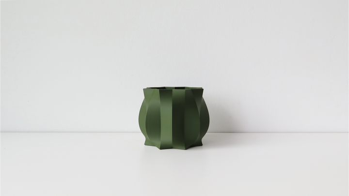 OBJ STUDIO Cao Series Small Planter, 3D-printed from sustainable PLA with minimalist modern design, eco-friendly décor for plants and interiors.