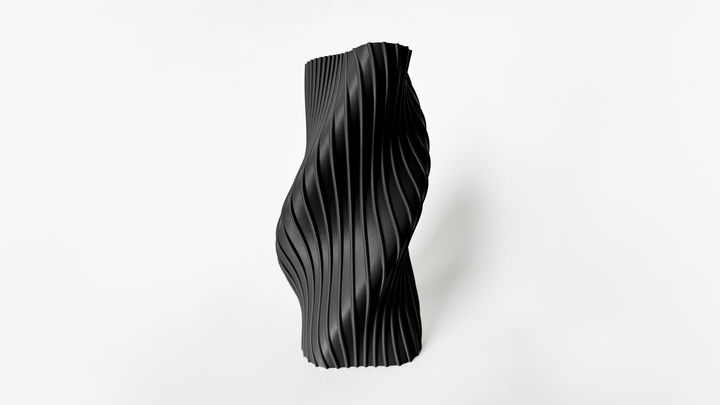 OBJ STUDIO Fluid Series Large Vase, 3D-printed from sustainable PLA with sculptural flowing form, eco-friendly statement décor for modern interiors and design lovers.