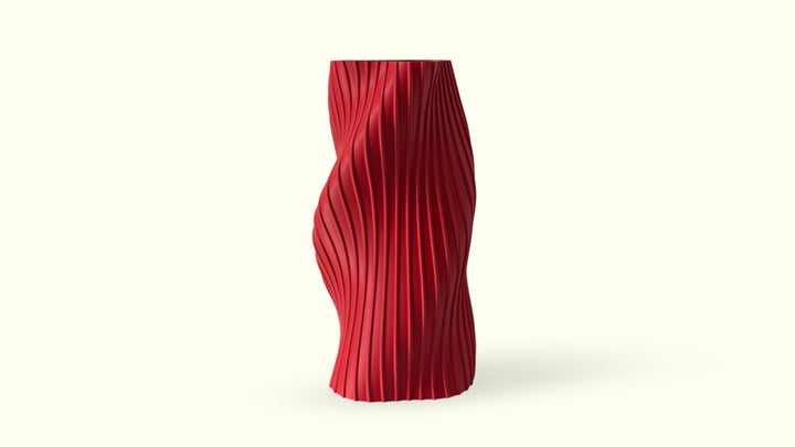 OBJ STUDIO Fluid Series Large Vase, 3D-printed from sustainable PLA with sculptural flowing form, eco-friendly statement décor for modern interiors and design lovers.
