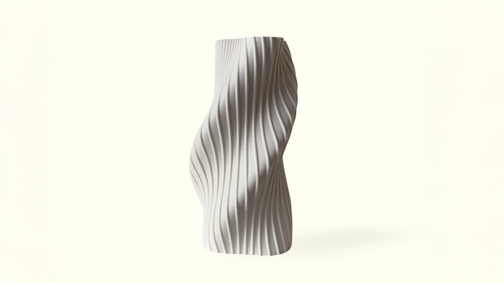 OBJ STUDIO Fluid Series Large Vase, 3D-printed from sustainable PLA with sculptural flowing form, eco-friendly statement décor for modern interiors and design lovers.