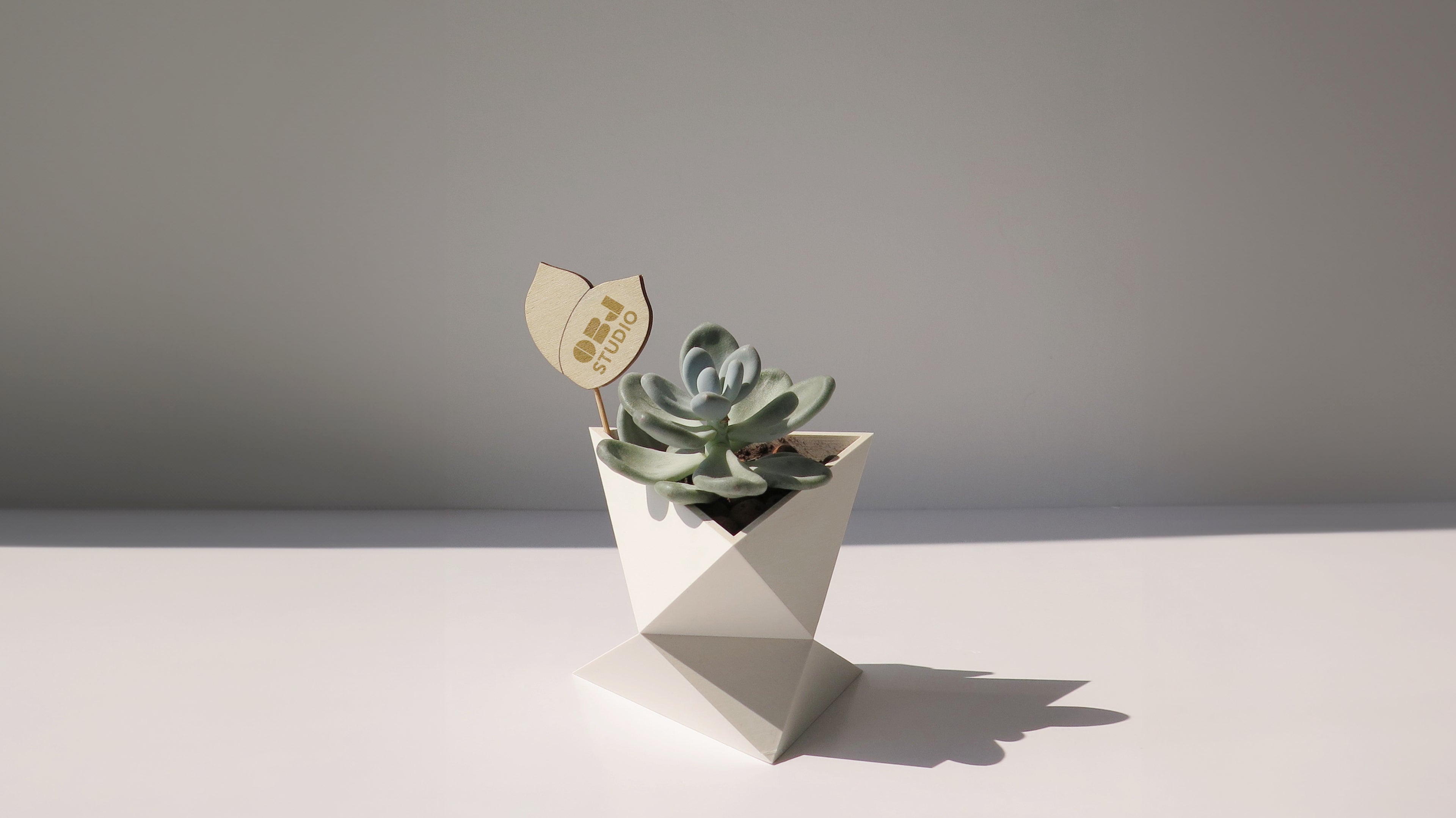 OBJ STUDIO Zen Series Small Planter, 3D-printed from sustainable PLA with minimalist modern design, eco-friendly décor for plants and contemporary interiors.