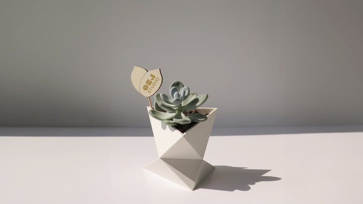 OBJ STUDIO Zen Series Small Planter, 3D-printed from sustainable PLA with minimalist modern design, eco-friendly décor for plants and contemporary interiors.