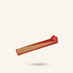 Red and brown rectangular object on a white background
