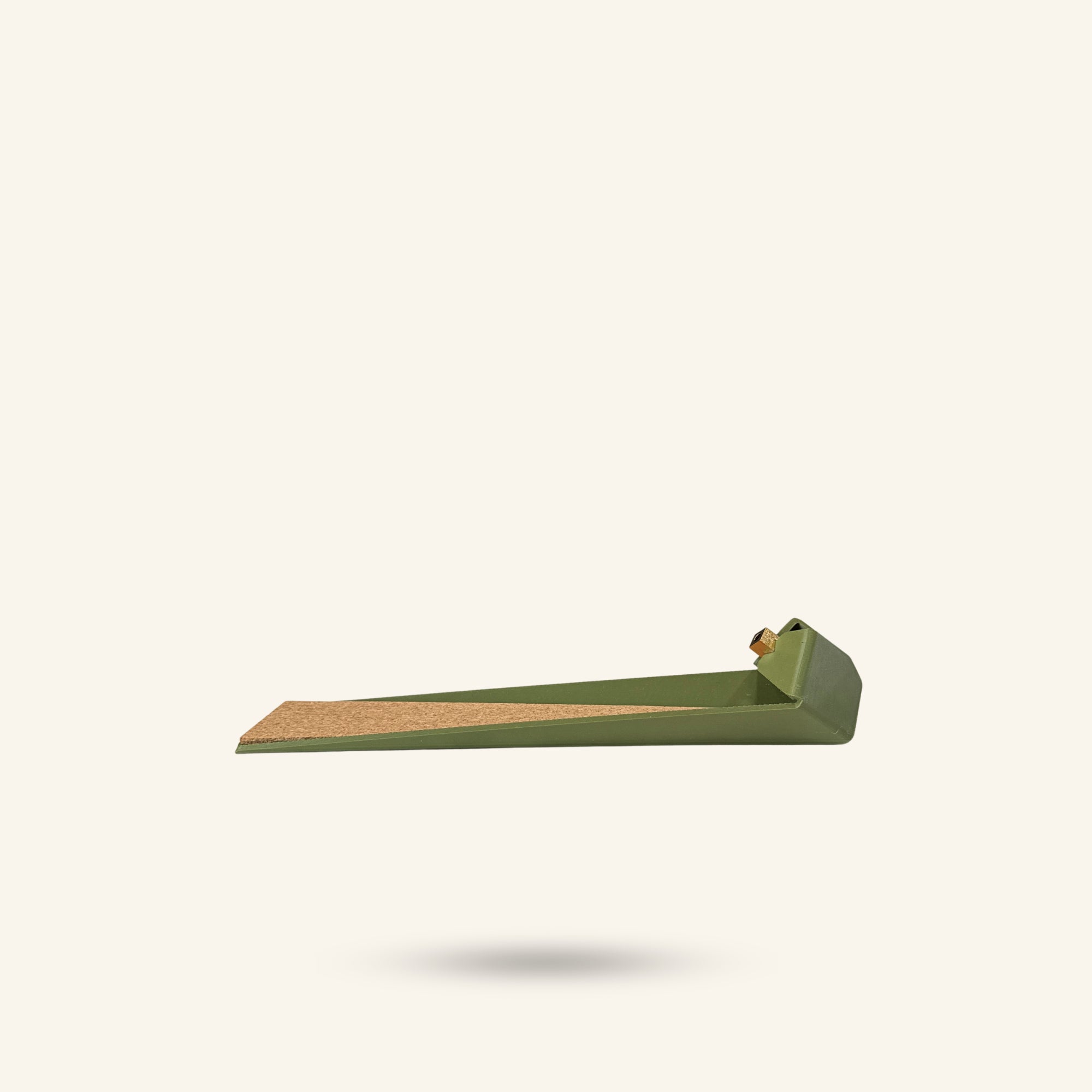 Green and brown Incense Holder on a white background