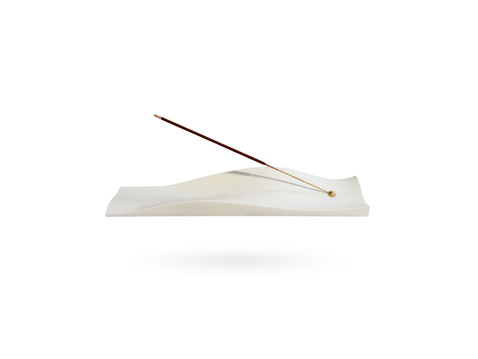 OBJ STUDIO Dune Incense Holder in matte white, 3D-printed minimalist design for sustainable modern décor and rituals.