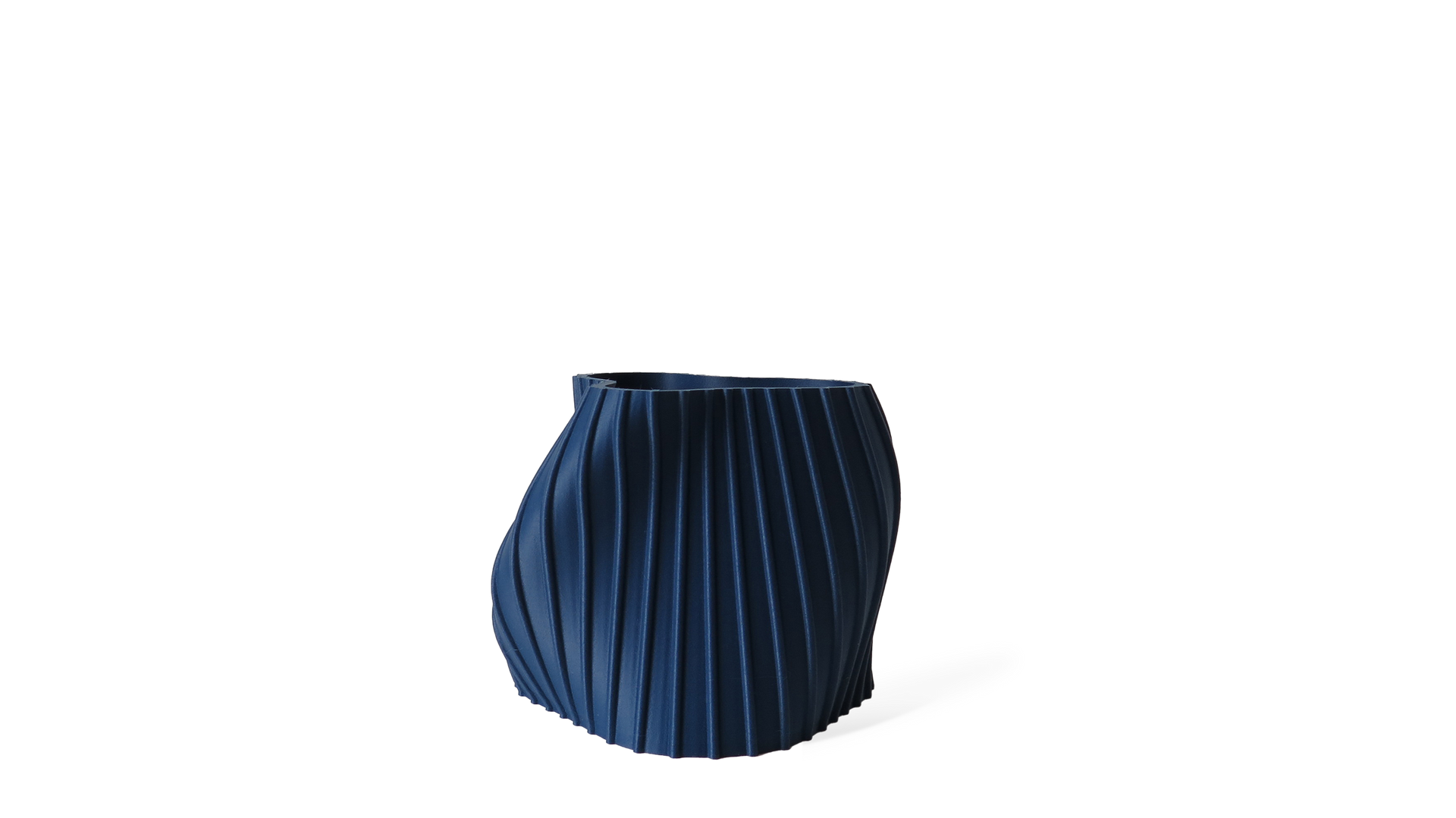 OBJ STUDIO Fluid Series Small Planter, 3D-printed from sustainable PLA with flowing minimalist design, eco-friendly décor for plants and contemporary interiors.