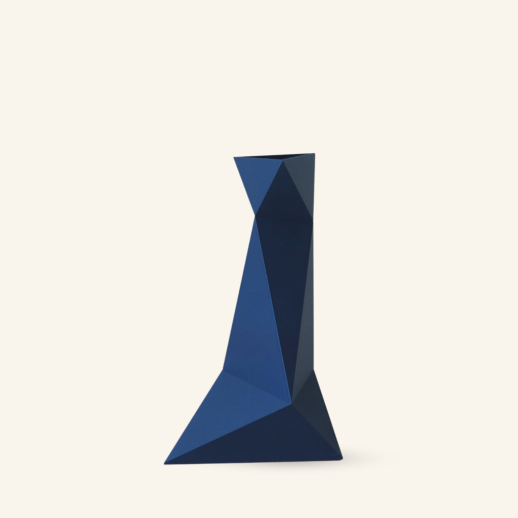 Zen Series Large Vase in blue, sustainable 3D printed vase made from plant-based PLA by OBJ STUDIO