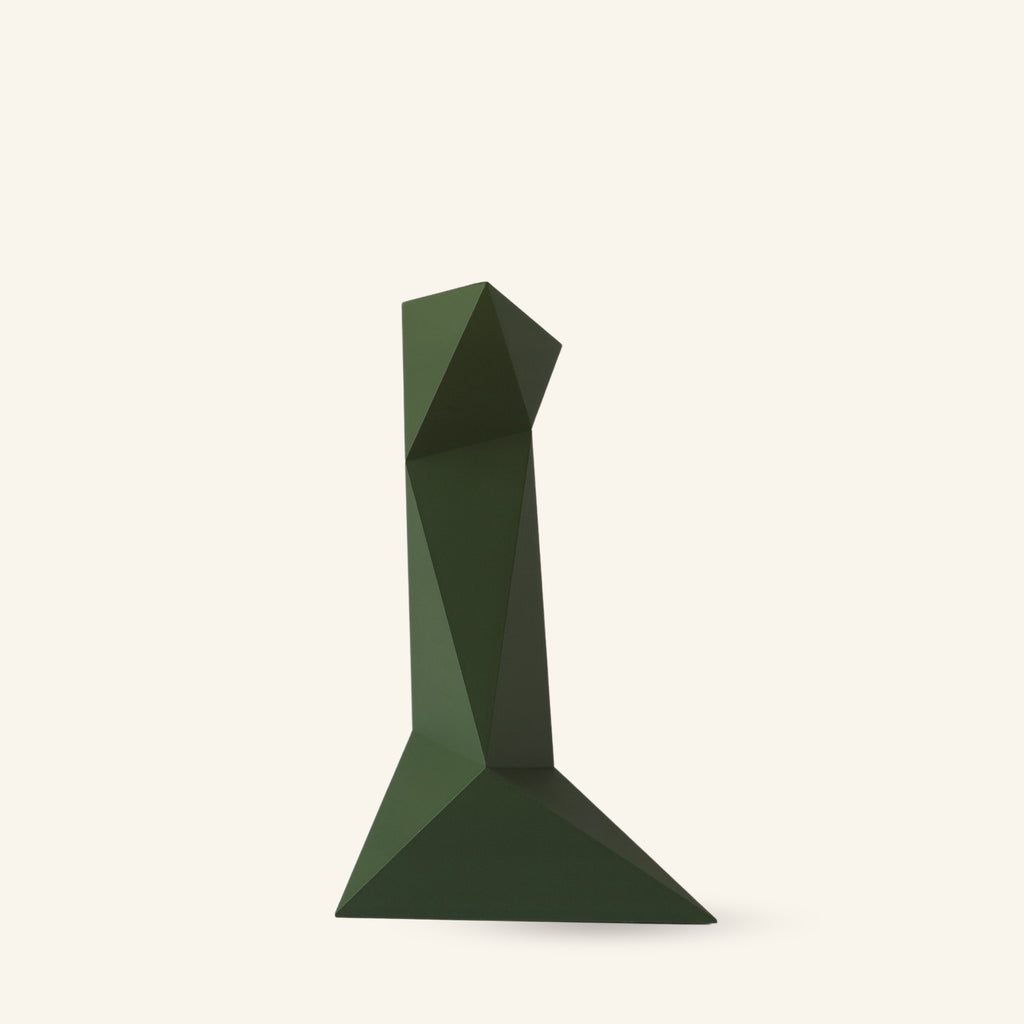 Zen Series Large Vase in green, sculptural 3D printed vase made from plant-based PLA