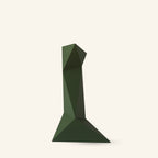 Zen Series Large Vase in green, sculptural 3D printed vase made from plant-based PLA
