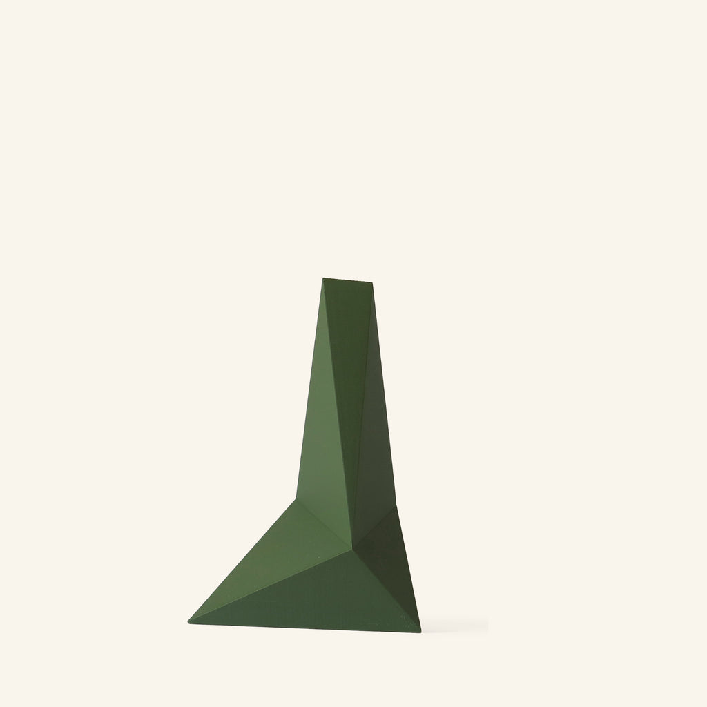 Zen Series Medium Vase in green, sustainable 3D printed vase made from plant-based PLA by OBJ STUDIO