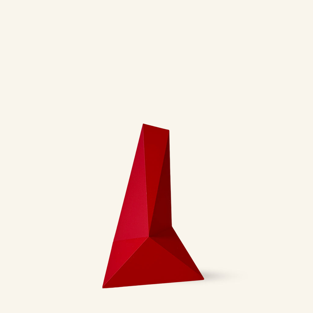 Zen Series Medium Vase in red, sustainable 3D printed vase for modern interiors