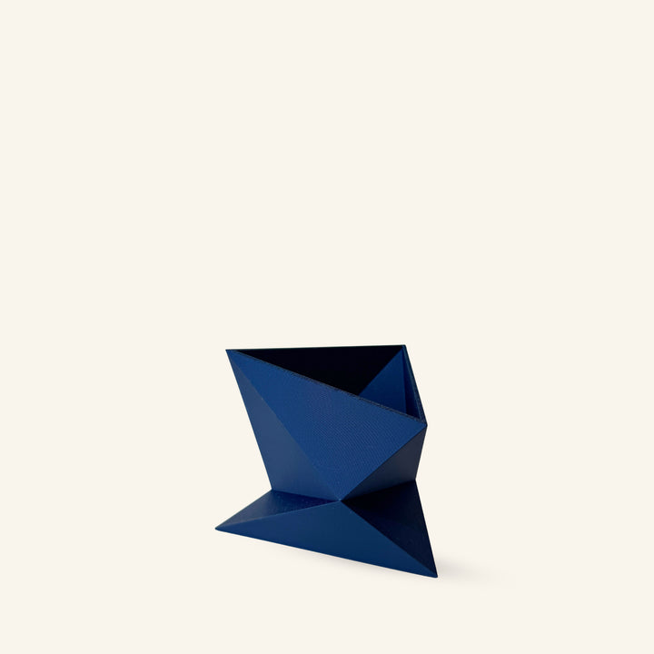 Zen Series Small Planter in blue, modern sustainable 3D printed planter made from plant-based PLA
