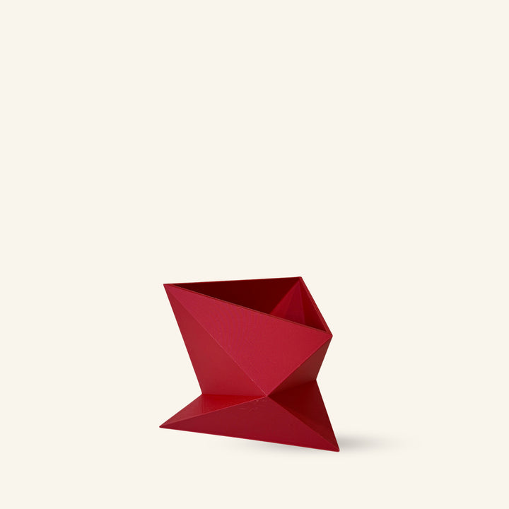 Zen Series Small Planter in red, sustainable 3D printed planter made from plant-based PLA
