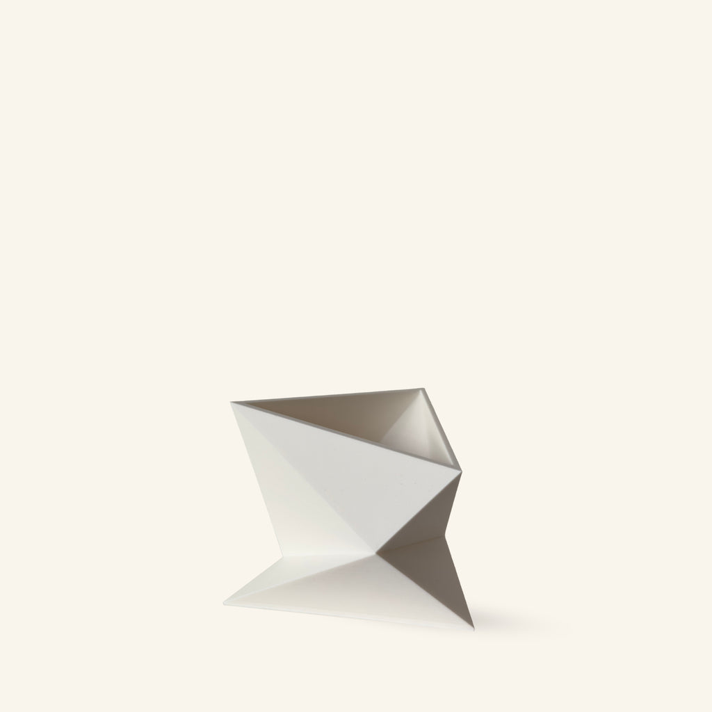 Zen Series Small Planter in white, sustainable plant-based PLA 3D printed home decor
