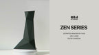 360-degree rotation of the Zen Series Large Vase, a sustainable 3D printed vase made from plant-based PLA by OBJ STUDIO, showing its sculptural form from all angles