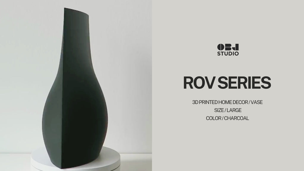 Unique Rove Series Large vase by OBJ STUDIO, sustainable 3D-printed design, a statement piece for modern plant styling and interior design.